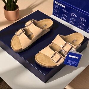 Birkenstock 🧚🏼♀️Arizona Cream Narrow Double Strap Sandals🧚🏼♀️